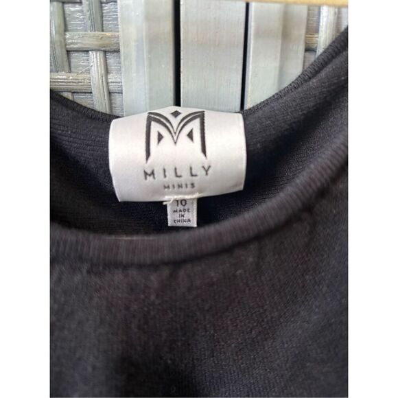 NWOT Milly Minis black knit flounce dress, Sz 10 , $225 B36 - Picture 2 of 7